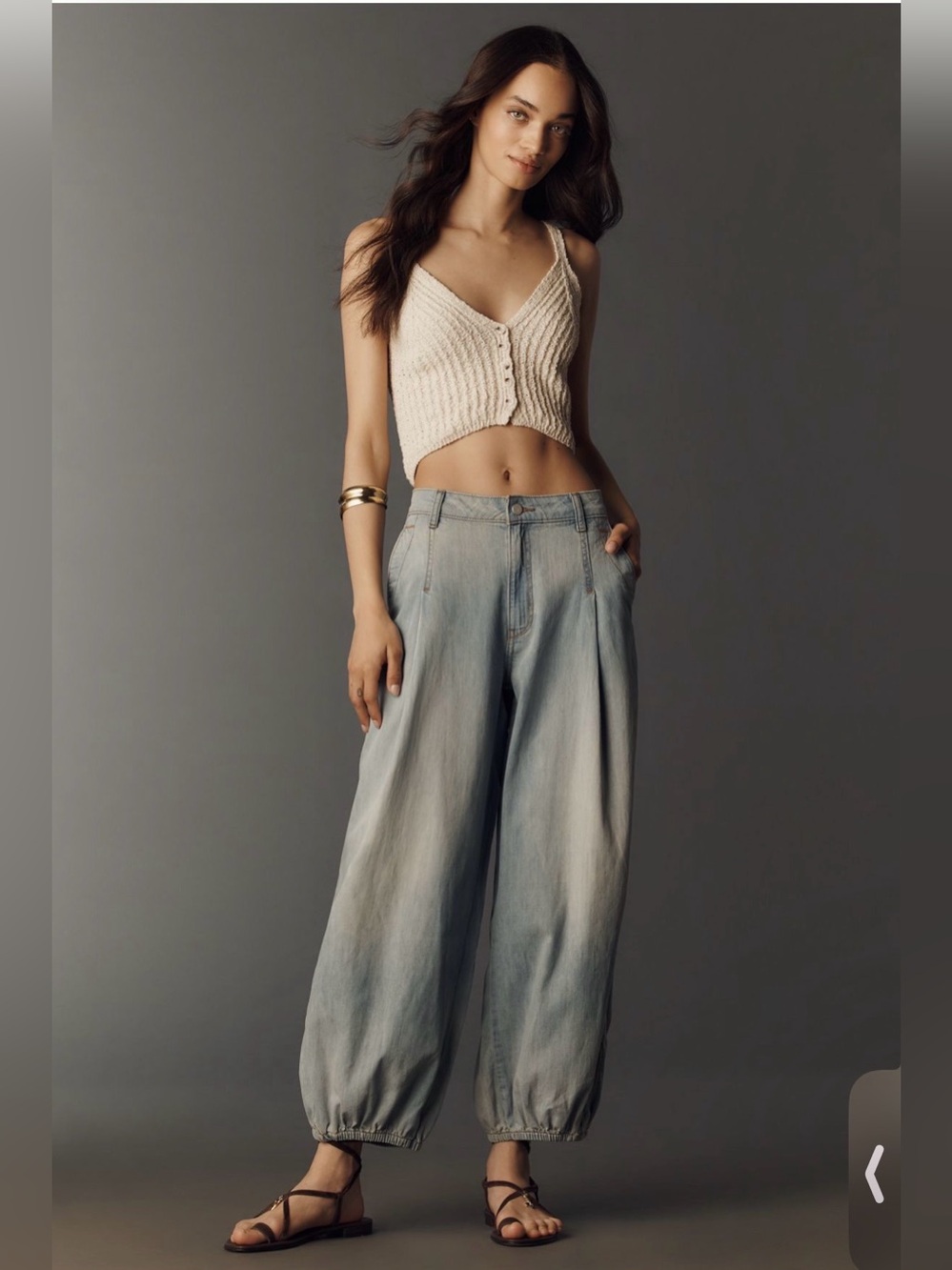 Anthropologie Pilcro Cotton High-Rise Balloon Jeans Tall Long